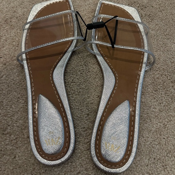 Zara Vinyl Slide Clear Sandals 39/8 NEW - Picture 1 of 2
